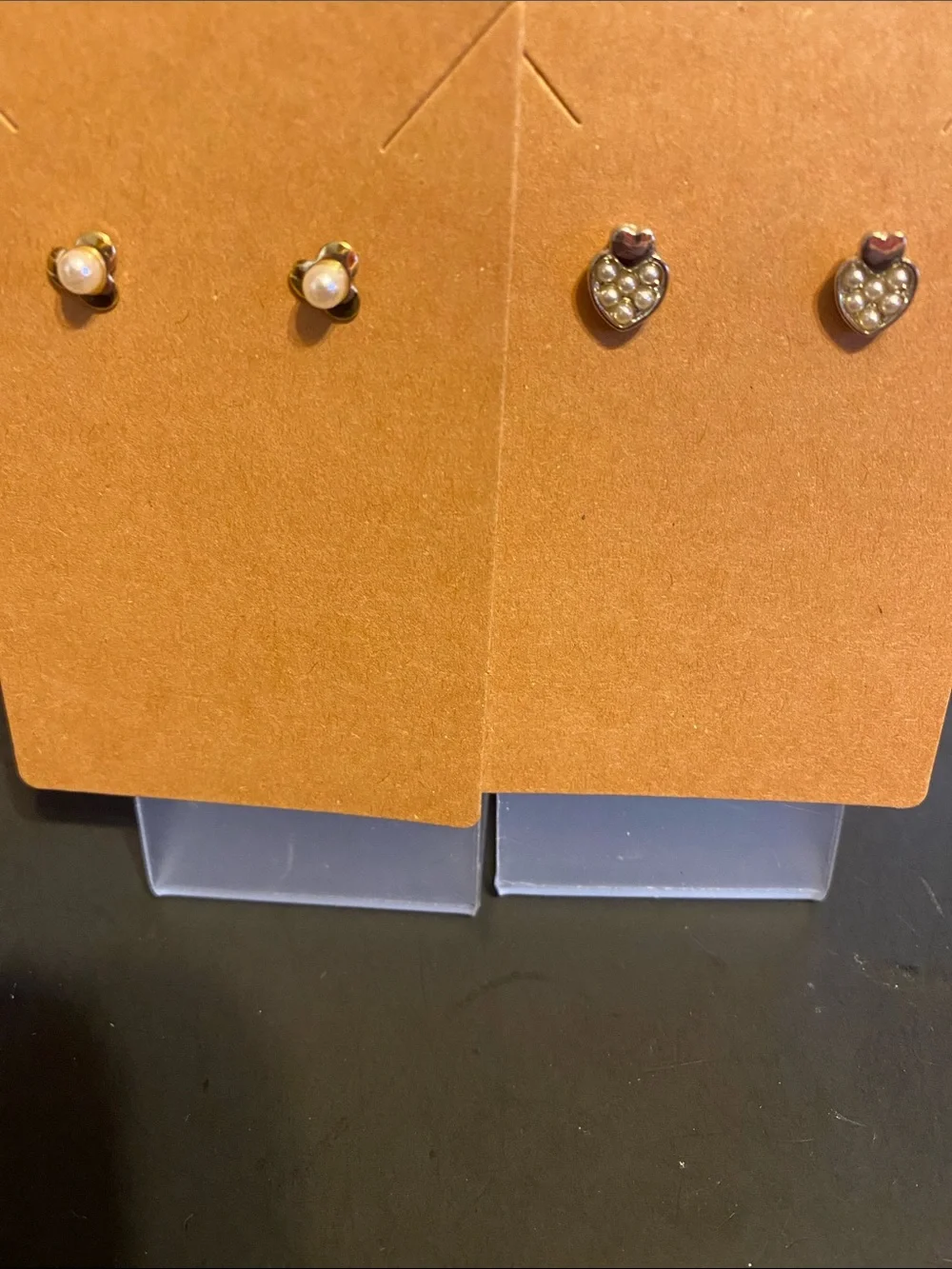 Gold-Tone Pearl and Flower Stud Earring Set - Women's Jewelry